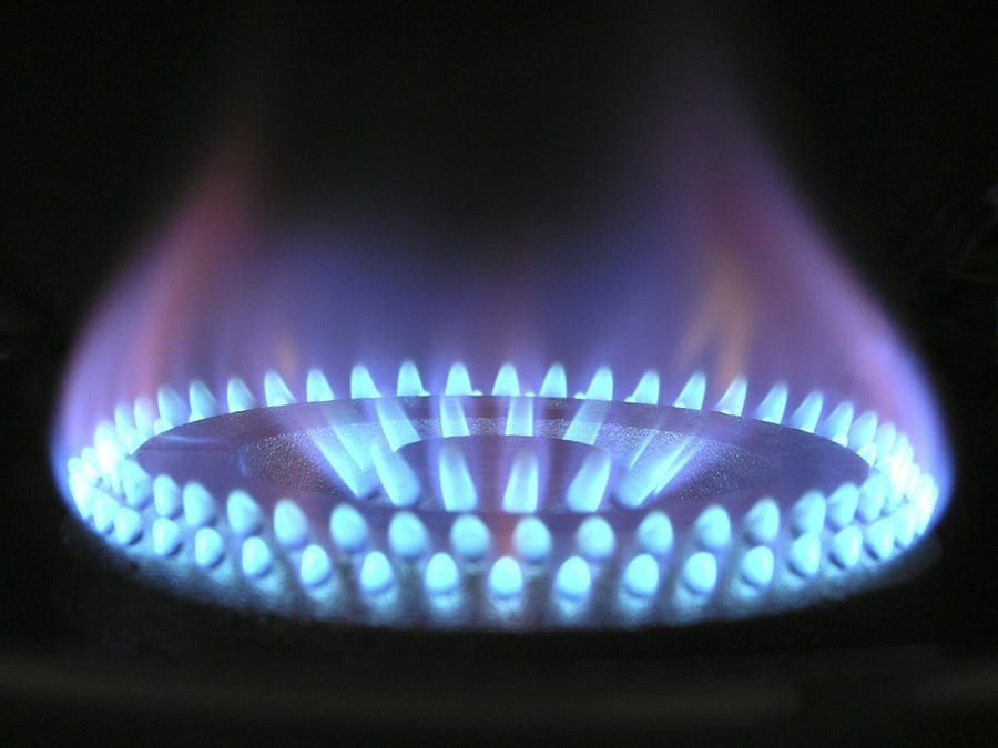 A close up picture of a gas burner