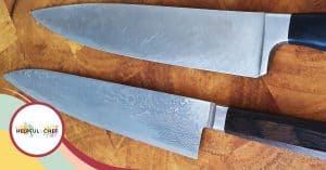 two different knives on a chopping board